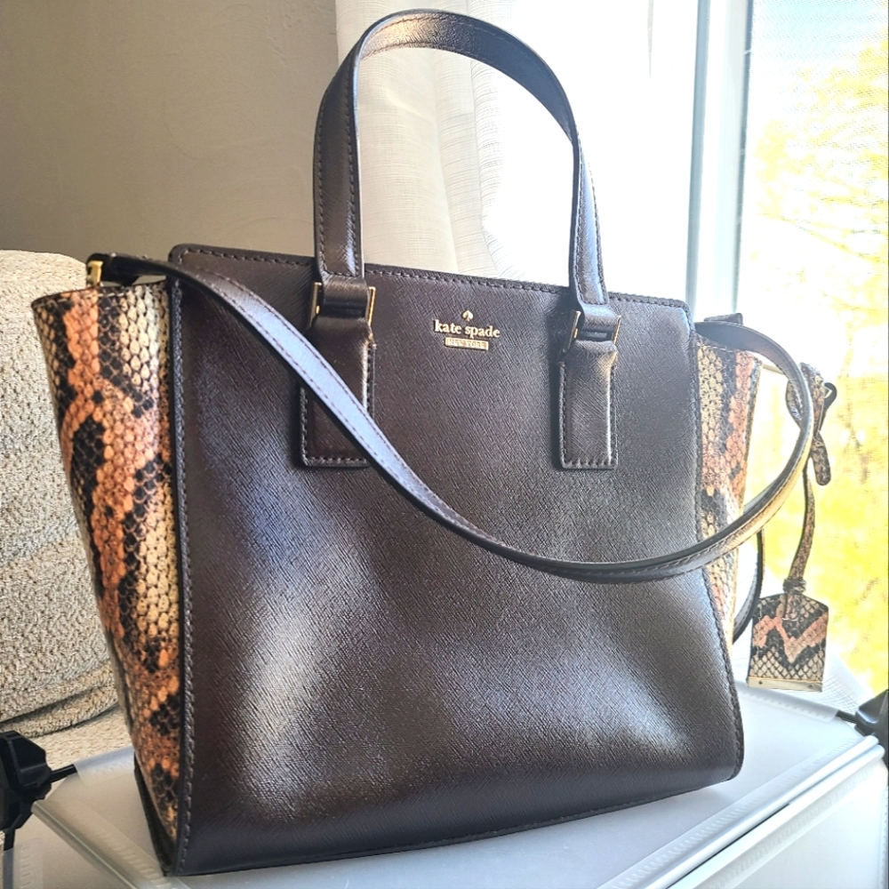 Kate Spade burgundy/snakeskin purse